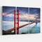 Designart - Golden Gate under Cloudy Sky - Sea Bridge Canvas Art Print